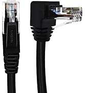 XANHAM 90 Degree Cat 6 Ethernet Cable Upward Angle 6.6FT RJ45 Network Patch Cord Down/Up/Right/Le...