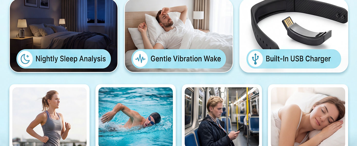 Vibrating Alarm Wristband Electric Clock Watch Shock Silent Sleeps Wrist Sleep Bracelet for Heavy