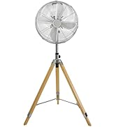 Simple Deluxe Retro Tripod Fan, Home Air Circulation Nostalgic Vertical Fan, 3 Speeds, Adjustable...