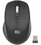 Rii RM213 Rechargeable Wireless Mouse (Bluetooth 5.0+2.4G Hz) Dual Mode,Travel-Friendly Mice,DPI ...