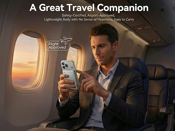 Airline approved flight safe magnetic power bank slim portable charger for travel