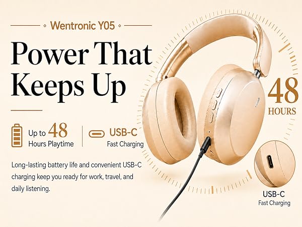 Up to 48 Hours Playtime + USB-C Fast Charging