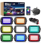 MICTUNING Q1 MAX RGB+IC Rock Lights 8 Pods Kit, 192 Beams 1000% Brighter Chasing Dreamcolor Under...