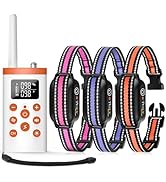 PetJoy 3 Dog Shock Collar with Remote, Dog Bark Collar for Large Dog, Automatic Bark Collar 3 Pac...