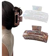 HOKEMP 2 Pack Acrylic Hair Claw Clips for Women, 3.93 Inch Large Non-Slip Strong Hold Rectangle H...