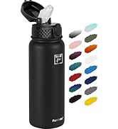 Fanhaw 20 Oz Stainless Steel Insulated Sports Water Bottles with Straw for Kids, Men and Women (B...