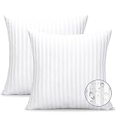 OTOSTAR Pack of 2 Outdoor Pillow Inserts 18x18 Inch Waterproof Throw Pillow Inserts Water Resista...