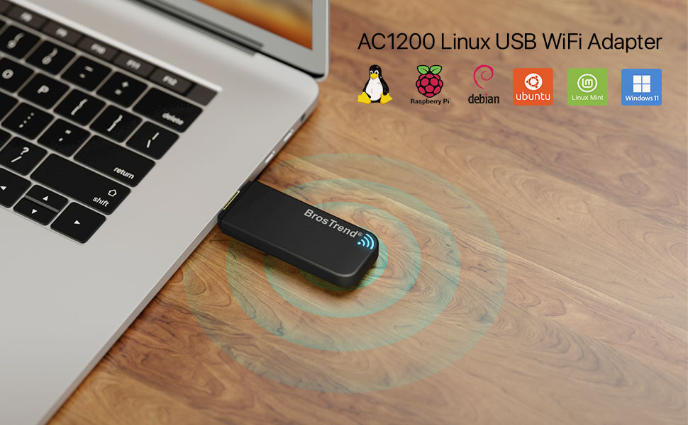 BrosTrend AC1L supports Linux Ubuntu Debian Raspbian Raspberry Pi for desktop laptop PC