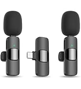 MAYBESTA Wireless Lavalier Lapel Microphone for iPhone 15 Series/Android/Laptop - Bluetooth Mini ...