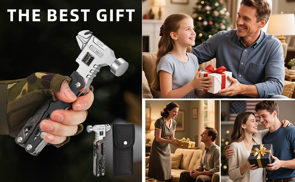 Stainless Steel Multitool Hammer with Adjustable Wrench