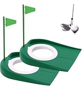 Golf Putting Cup and Flag Putt Training Hole All-Direction Surface Regulation Practice Cups for M...