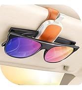 Sunglass Holder for Car Visor Clip [Real One-Handed Operation] [Soft Foam Protection] [Non-Slip] ...