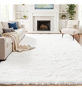 8x10 Area Rugs for Living Room Rug: Soft Fluffy Shag White Rugs for Bedroom, Non-Slip Large Fuzzy...