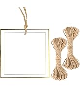 G2PLUS Gold Gift Tags with String, 100PCS Metallic Gold Foil Gift Tags, 2.5x2.5 in Large Blank Wh...