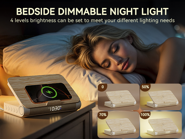 sunrise wake up light digital dimmable clock