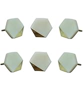 SPN-FOR1 Set of 6 Marble Knobs Decorative Hexagon Knobs for Home Kitchen Cabinet Hardware Cup...