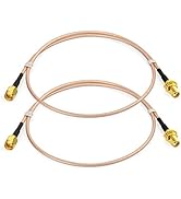 Bingfu SMA Female Bulkhead Mount to SMA Male RG316 Antenna Extension Cable 2 feet 60cm 2-Pack Com...