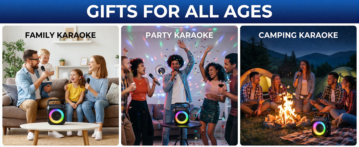 Karaoke Machine Mini Karaoke Machine Portable Bluetooth Speaker Karaoke Machine for Adults 2 Mics