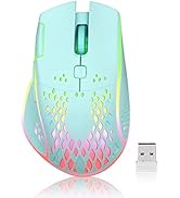VEGCOO Wireless Gaming Mouse, C30 Silent Click Wireless Rechargeable Gaming Mouse with Double-Cli...