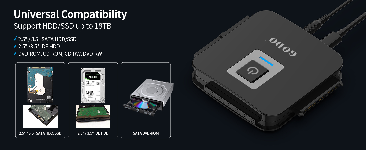Universal Compatibility 2.5 inch IDE and SATA
