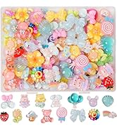 65 Pcs Resin Charms Slime Charms Cute Embellishments Bulk Mixed Ornament Decorations Accessories