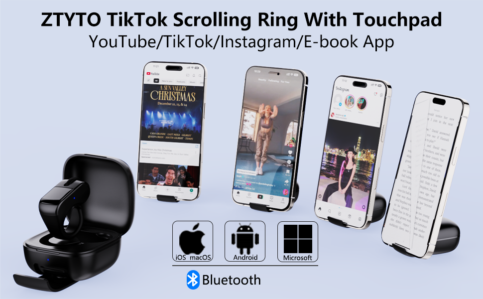 ZTYTO Tiktok Scrolling Ring With Touchpad