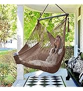 Caribbean Hammock Swing Chair with Spreader Bar, Large Hammock Chair, Hand Craft Rope Hanging Cha...