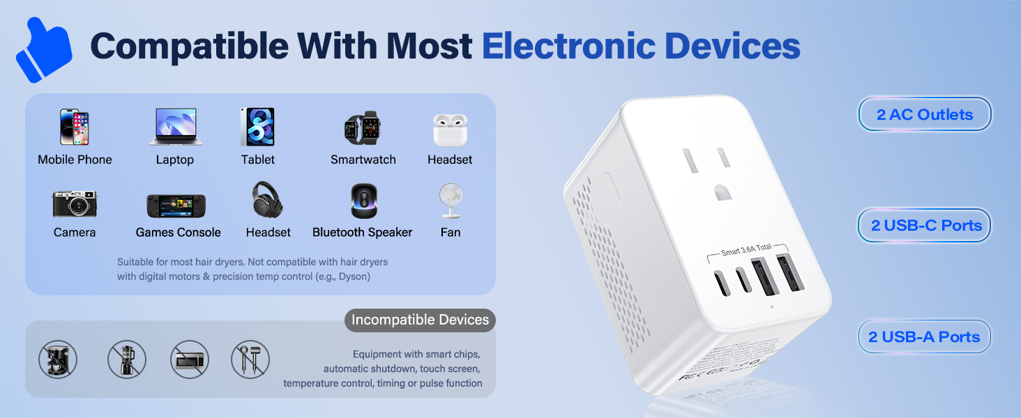 Voltage Converter US to Europe, 220 to 110 Converter for European Travel