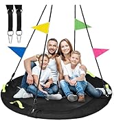 HeyZoo Tree Swing, 60 inch Larger Saucer Swing for Whole Family, 900lbs Weight Capacity, with Adj...