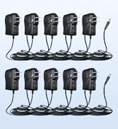 10PCS 10ft Long DC 12V 1A 1000mA Power Supply Adapter, 12W AC to DC Adapter Cord for LED Strip Li...