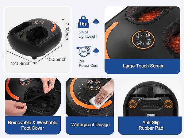 Shiatsu Foot Massager, Electric Feet Massage Machine, Kneading Relief for Plantar Fasciitis