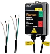 POWERTEC Prewired 220/240V Magnetic Switch Box, 3HP, Single Phase, On/Off Push Button for Power T...