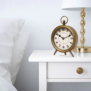 Our vintage style desk clock makes a sophisticated addition to bedroom