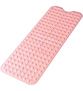 Bathtub and Shower Mats, Extra Long Non-Slip Bath Mat 39 x 16 Inch, Machine Washable Bath Tub Mat...