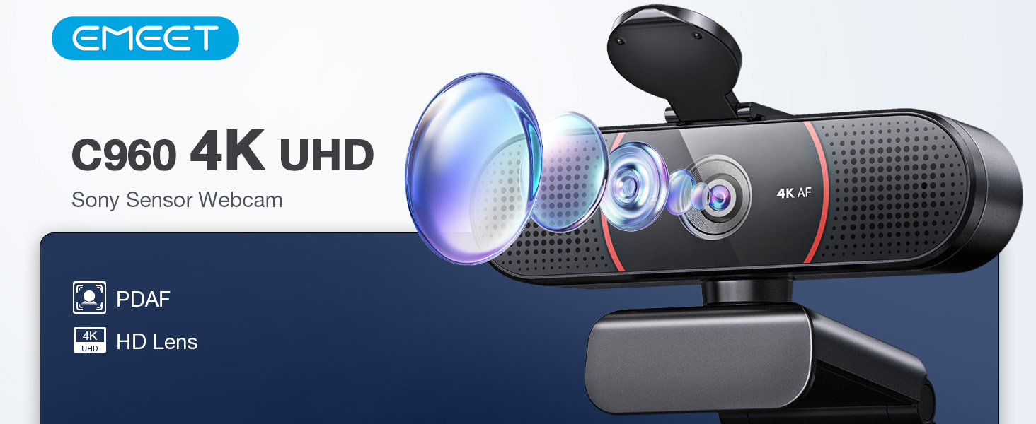 EMEET C960 4K Webcam for PC