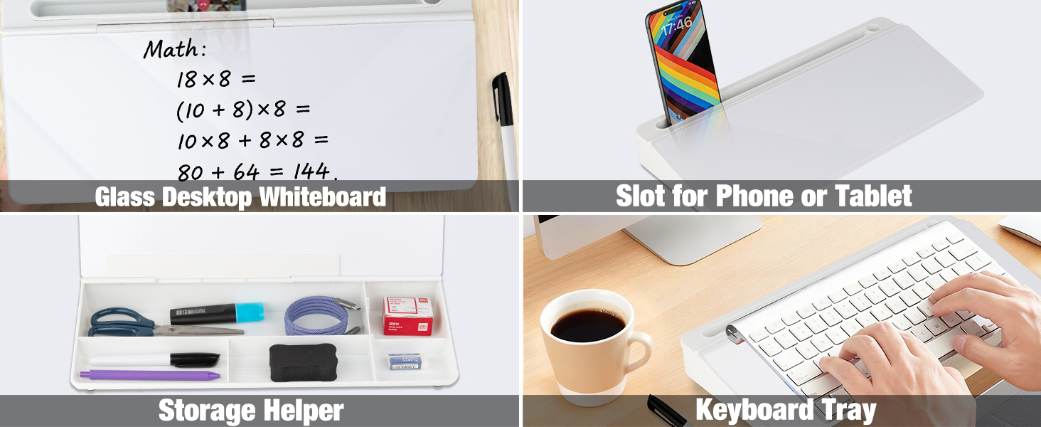desk board with calculator