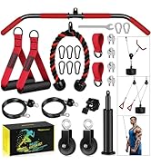 RENRANRING Fitness LAT and Lift Pulley System Gym - Upgraded LAT Pull Down Cable Machine Attachme...