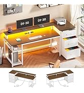 SEDETA 59" Office Desk with Drawers, Reversible Computer Desk with File Drawers &amp; Storage, Gaming...