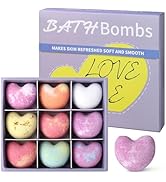 Foot Bath Bombs Large Size 9 Scents,Organic Heart-Shaped Bath Bomb Gift Set for Women &amp; Men Moist...