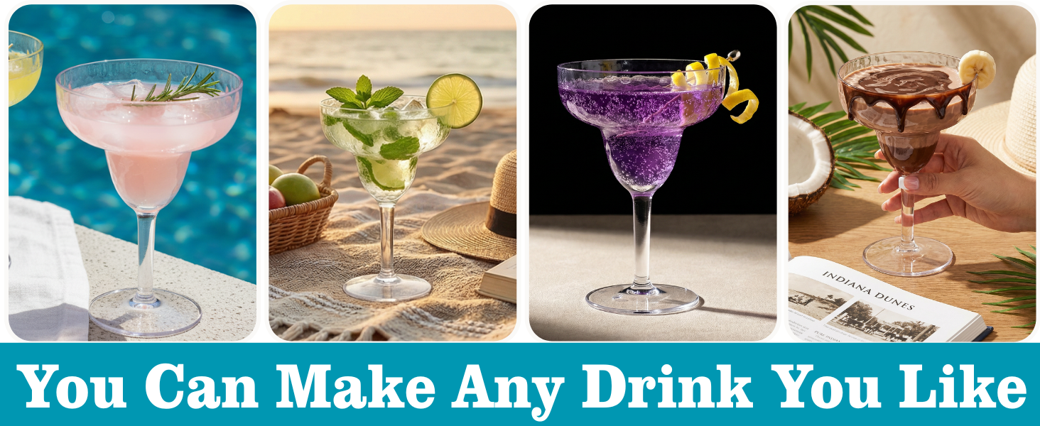 Acrylic Margarita Glasses with Stem