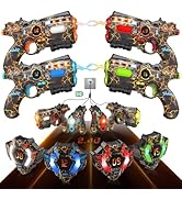 VATOS Rechargeable Laser Tag Set of 4 Player - 2.4GHz Data Fully SYNC 4 Gun &amp; 4 Vest Sensors - Co...