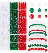 PH PandaHall 1590pcs Acrylic Faceted Beads for Christmas, 4mm 6mm 8mm Rondelle Crystal Beads Red ...