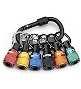 ELEAD 6-Piece Bit Holder Key Chain, 1/4 inch Multi-Color Hex Shank Bit Holders, Quick Release Des...