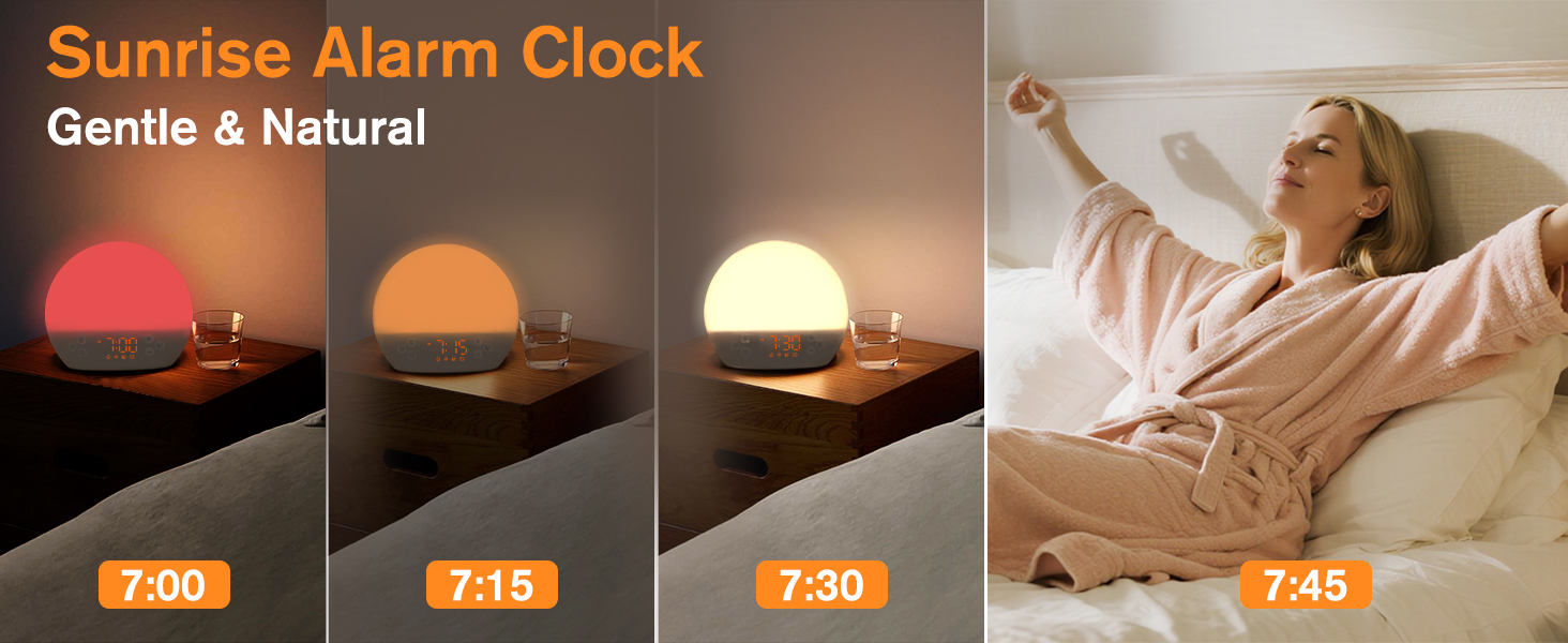 daylight alarm clock for heavy sleeper wake up light with clock birthday gift for father mother kid