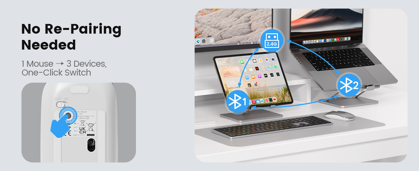 one click to connect 3 device
