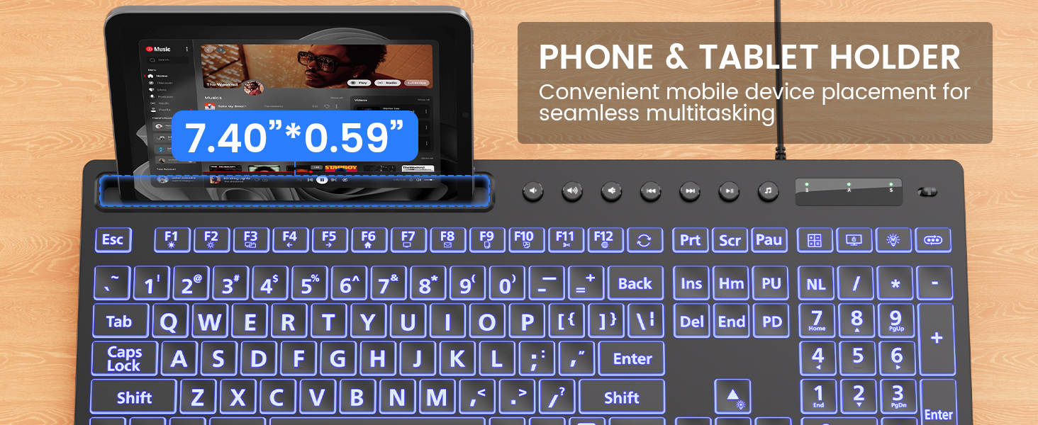 keyboard with phone stand