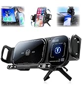 Wireless Charging Rotating Car Mount, High Intelligent 2 in 1 Auto Rotating Phone Holder, One-Cli...