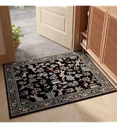 Rugcomf Door Mat Indoor Entrance 2x3 Rug Machine Washable Boho Floral Animal Small Area Rug Non-S...