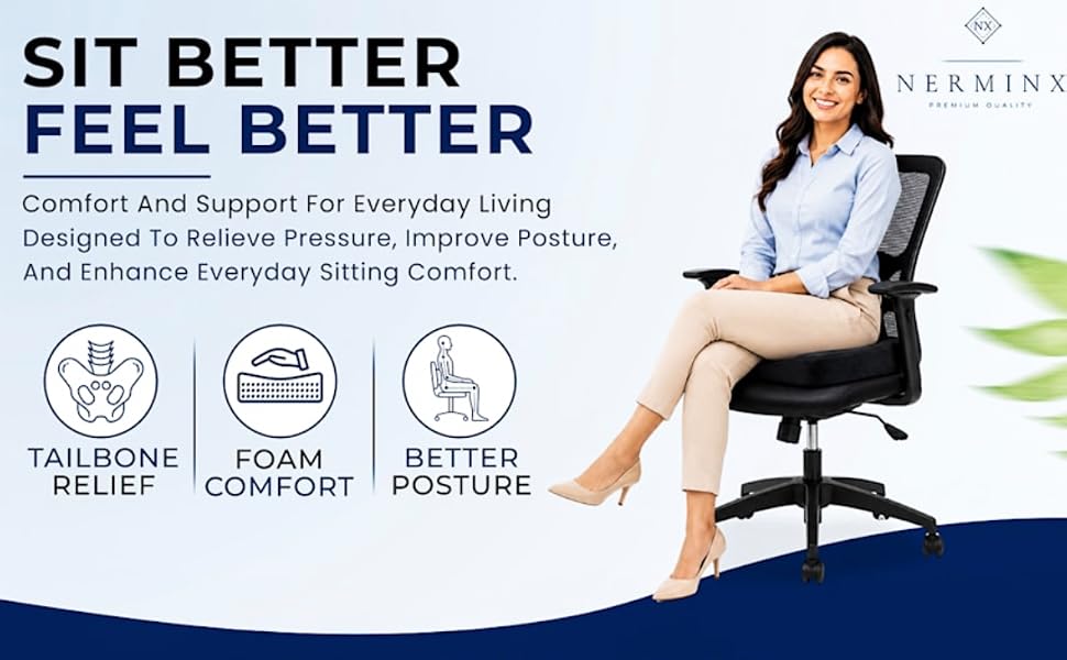 Orthopedic Memory Foam Seat Cushion for Office Chair &amp;amp;amp;amp;amp;amp;amp;amp; Car Seat