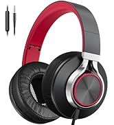AILIHEN Over-Ear Headphones Wired with Microphone, Noise Isolating Corded Headsets with Volume Co...